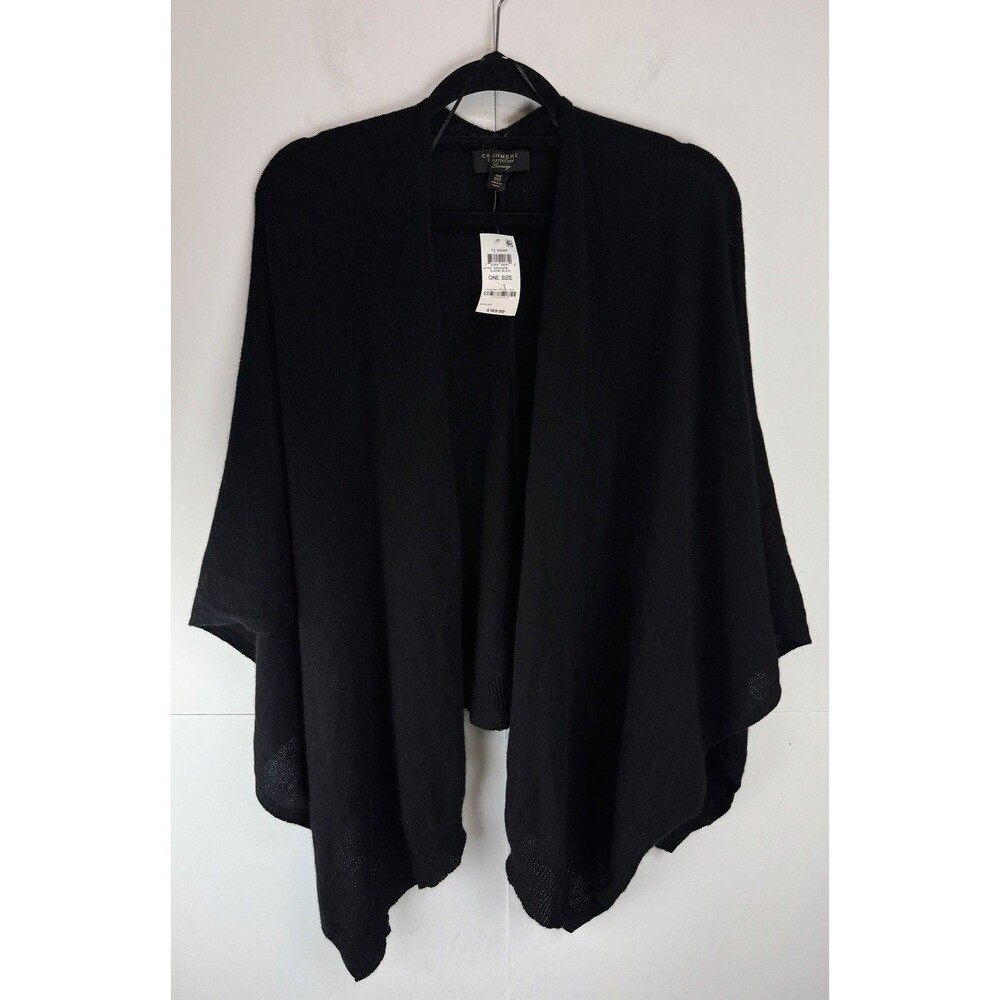Charter Club Women’s 100% Cashmere Solid Black Cashmere Wrap